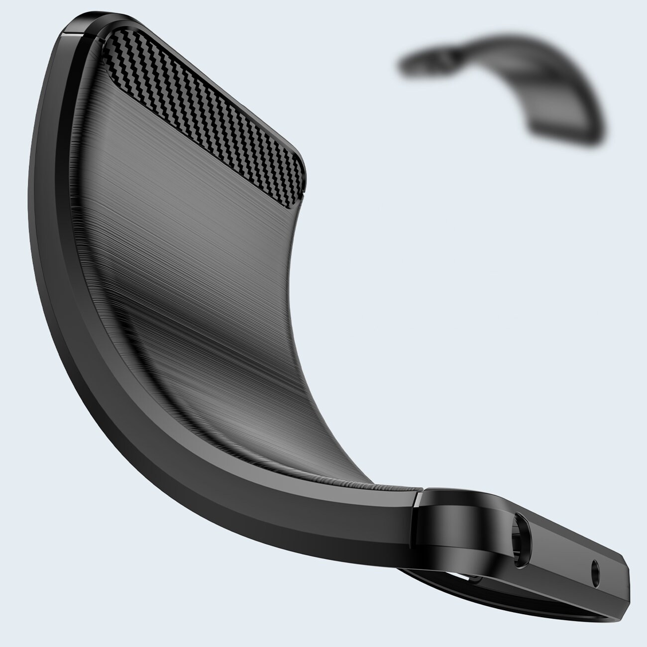 Carbon Case etui til Realme GT Neo 3 fleksibelt silikone carbon cover sort
