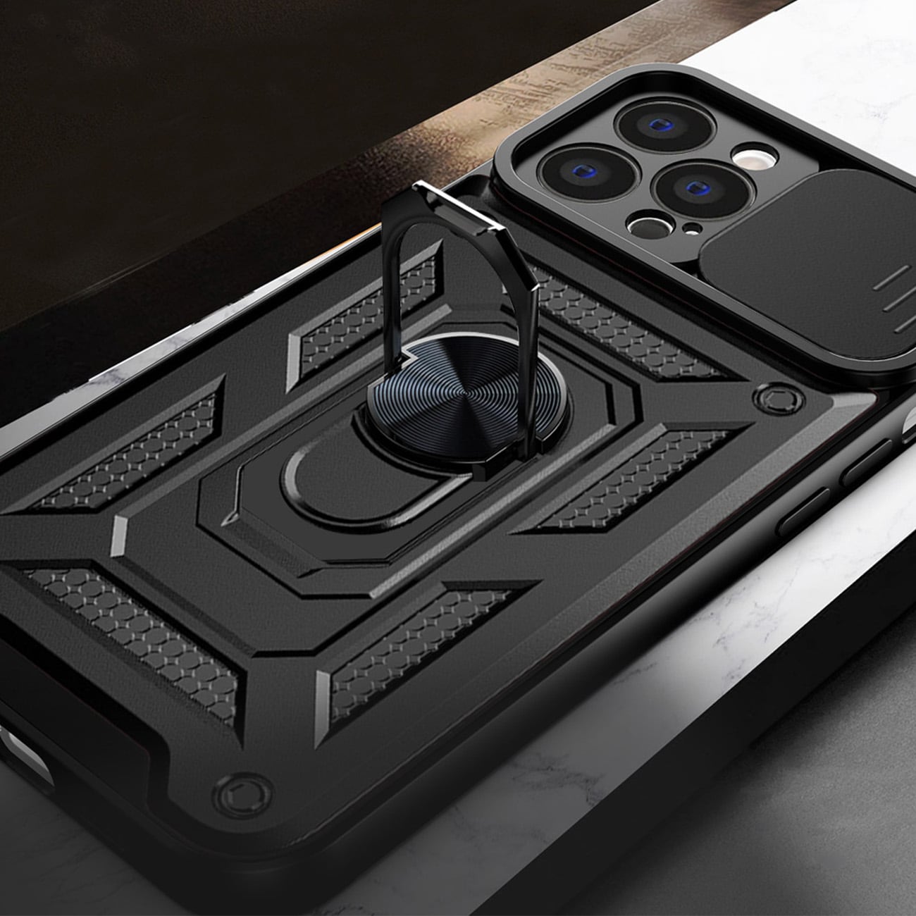 Hybrid Armor Camshield-etui til iPhone 14 Plus pansret etui med kameradæksel pink