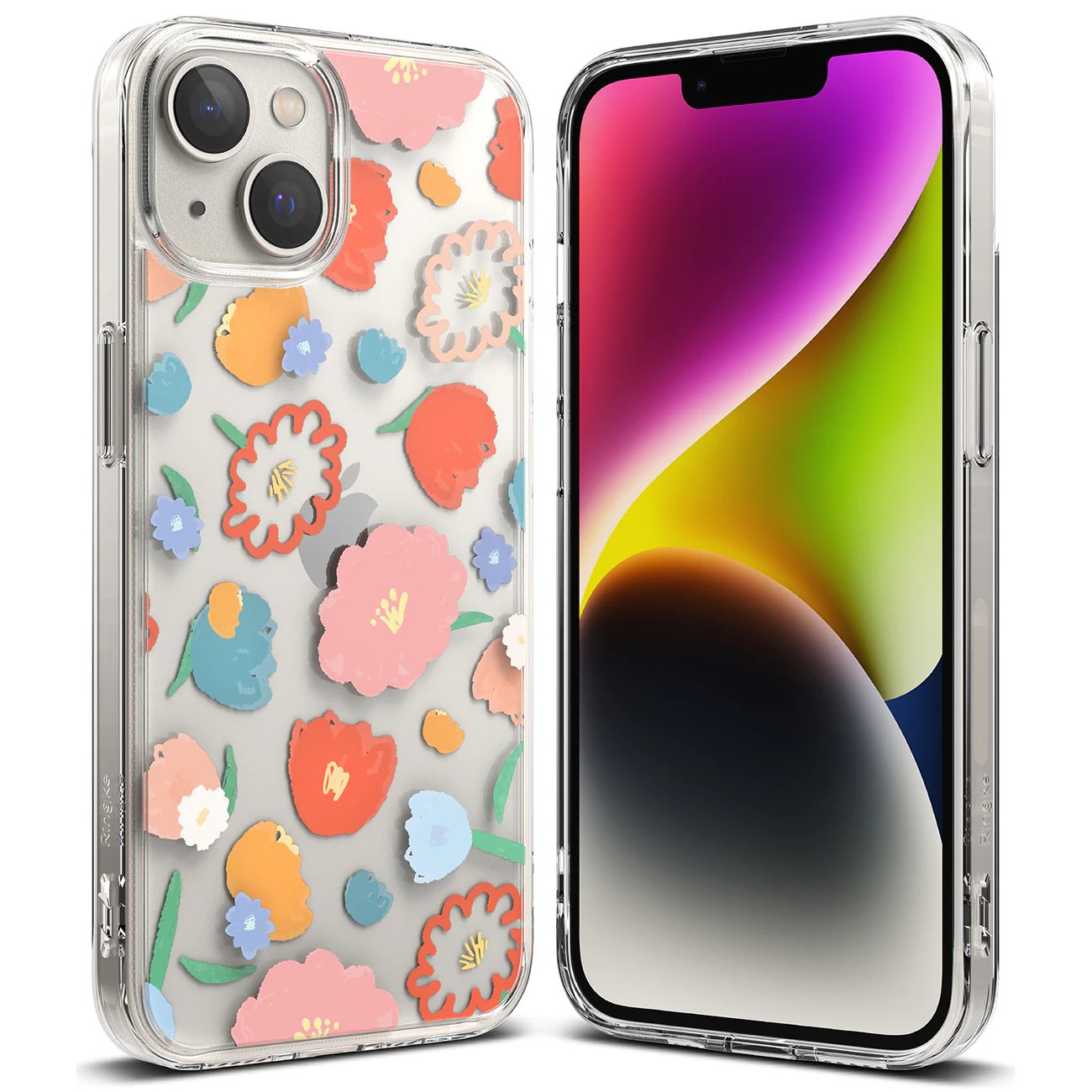 Ringke Fusion Armored Sleeve Cover til iPhone 14 Plus - Transparent Floral (FD637E31)