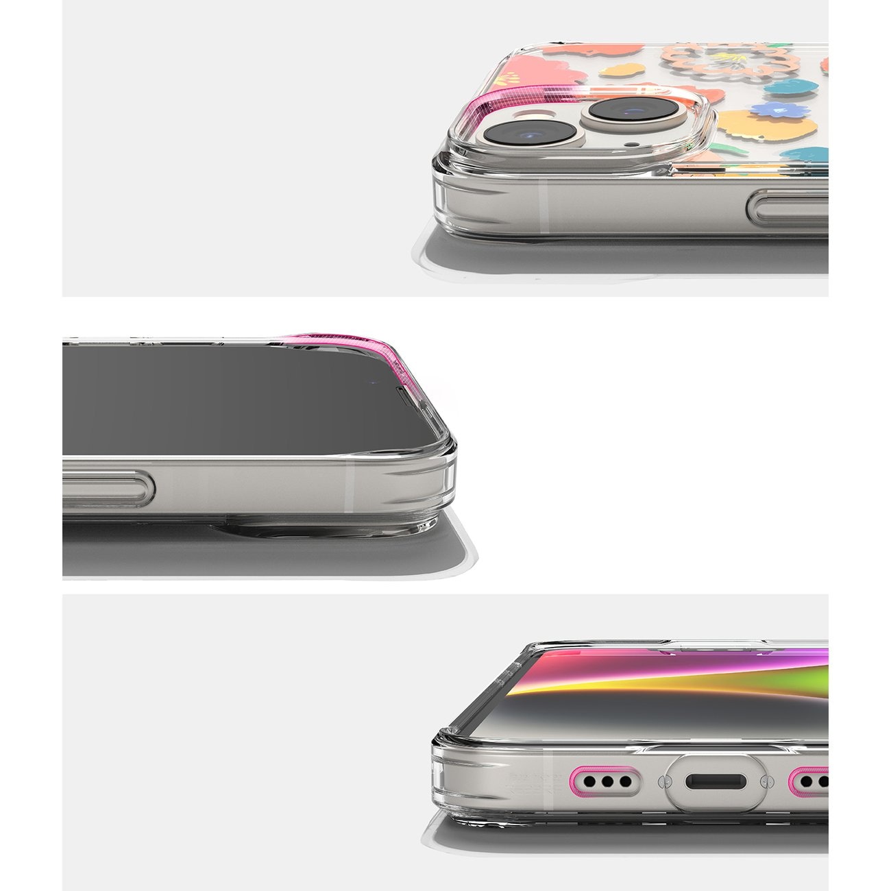 Ringke Fusion Armored Sleeve Cover til iPhone 14 Plus - Transparent Floral (FD637E31)