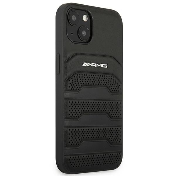 AMG AMHCP14MGSEBK iPhone 14 Plus 6,7" sort/sort hardcase Læderprægede linjer