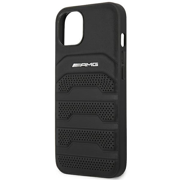 AMG AMHCP14MGSEBK iPhone 14 Plus 6,7" sort/sort hardcase Læderprægede linjer