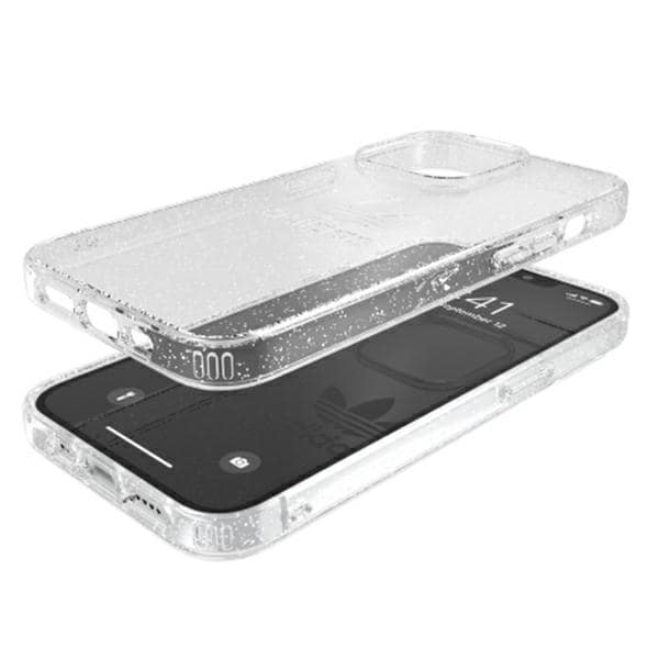 Adidas OR beskyttende klart etui med glitter til iPhone 13 Pro / iPhone 13 - gennemsigtig sølv