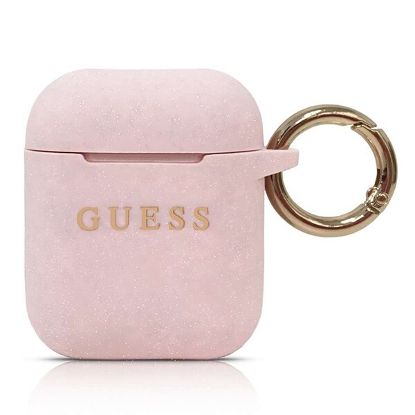 Guess GUACCSILGLLP AirPods cover lyserød / lyserød Silikone Glitter