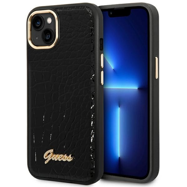 Guess GUHCP14MHGCRHK iPhone 14 Plus 6,7" sort / sort hardcase Croco Collection