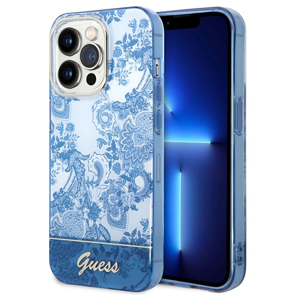 Guess GUHCP14XHGPLHB iPhone 14 Pro Max 6,7" blå/blå hardcase Porcelain Collection