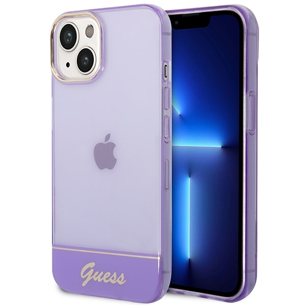 Guess Gennemsigtig iPhone 14 6,1" taske - lilla