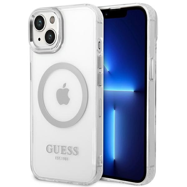 Guess GUHMP14SHTRMS iPhone 14 6,1" sølv/sølv hard case Metal Outline Magsafe