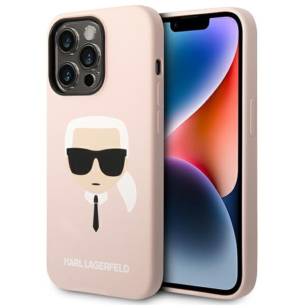 Karl Lagerfeld KLHCP14LSLKHLP iPhone 14 Pro 6.1 "hardcase pink / pink Silikone Karl`s Head