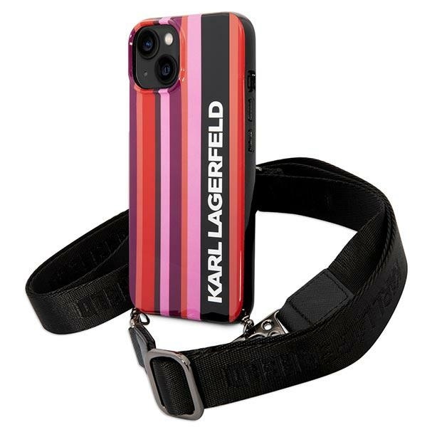 Karl Lagerfeld KLHCP14SSTSTP iPhone 14 6,1" hardcase pink/pink Color Stripes Strap