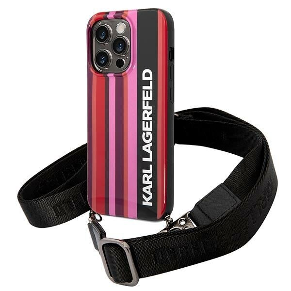 Karl Lagerfeld KLHCP14XSTSTP iPhone 14 Pro Max 6.7" hardcase pink/pink Color Stripes Strap