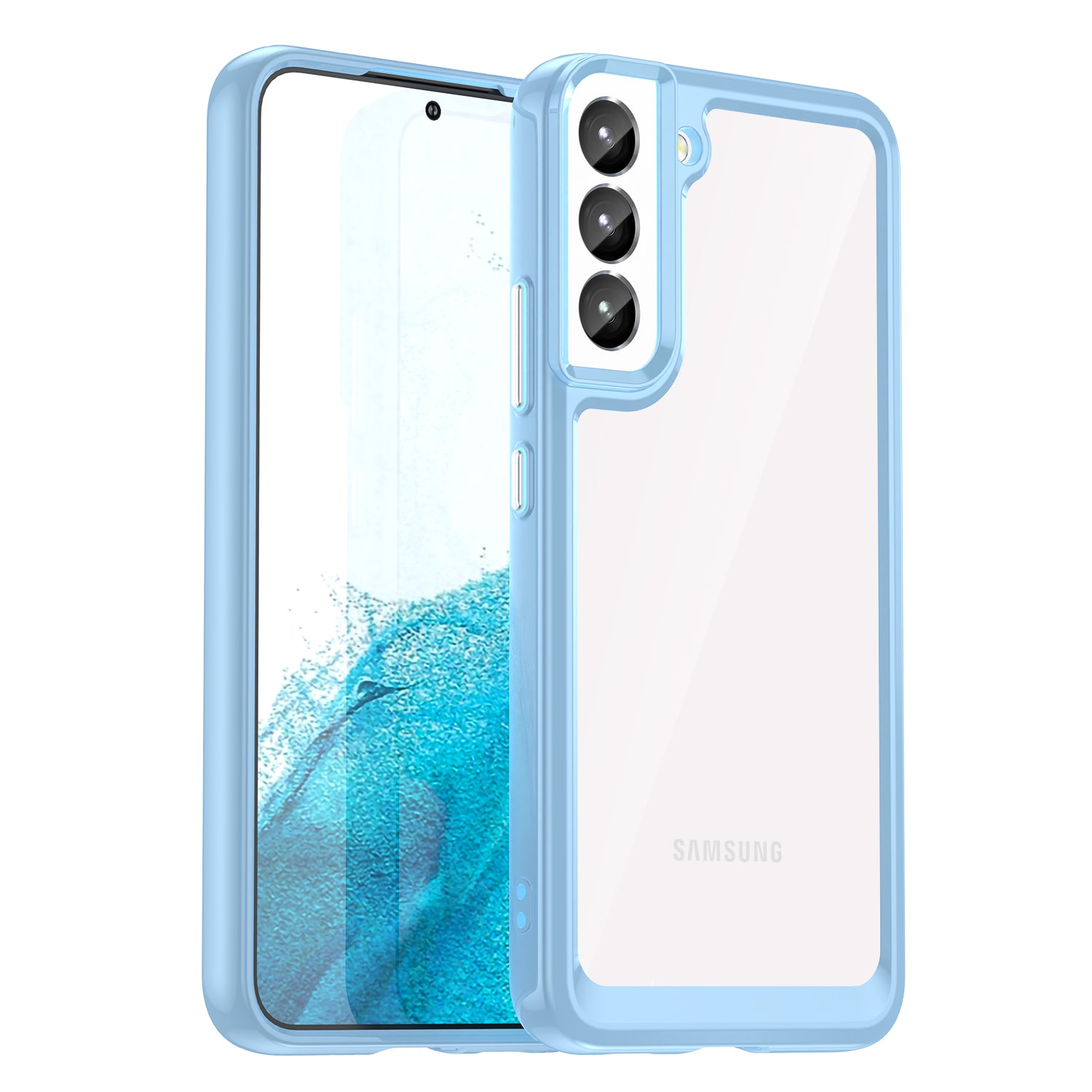 Outer Space Case til Samsung Galaxy S23+ cover med en fleksibel ramme blå