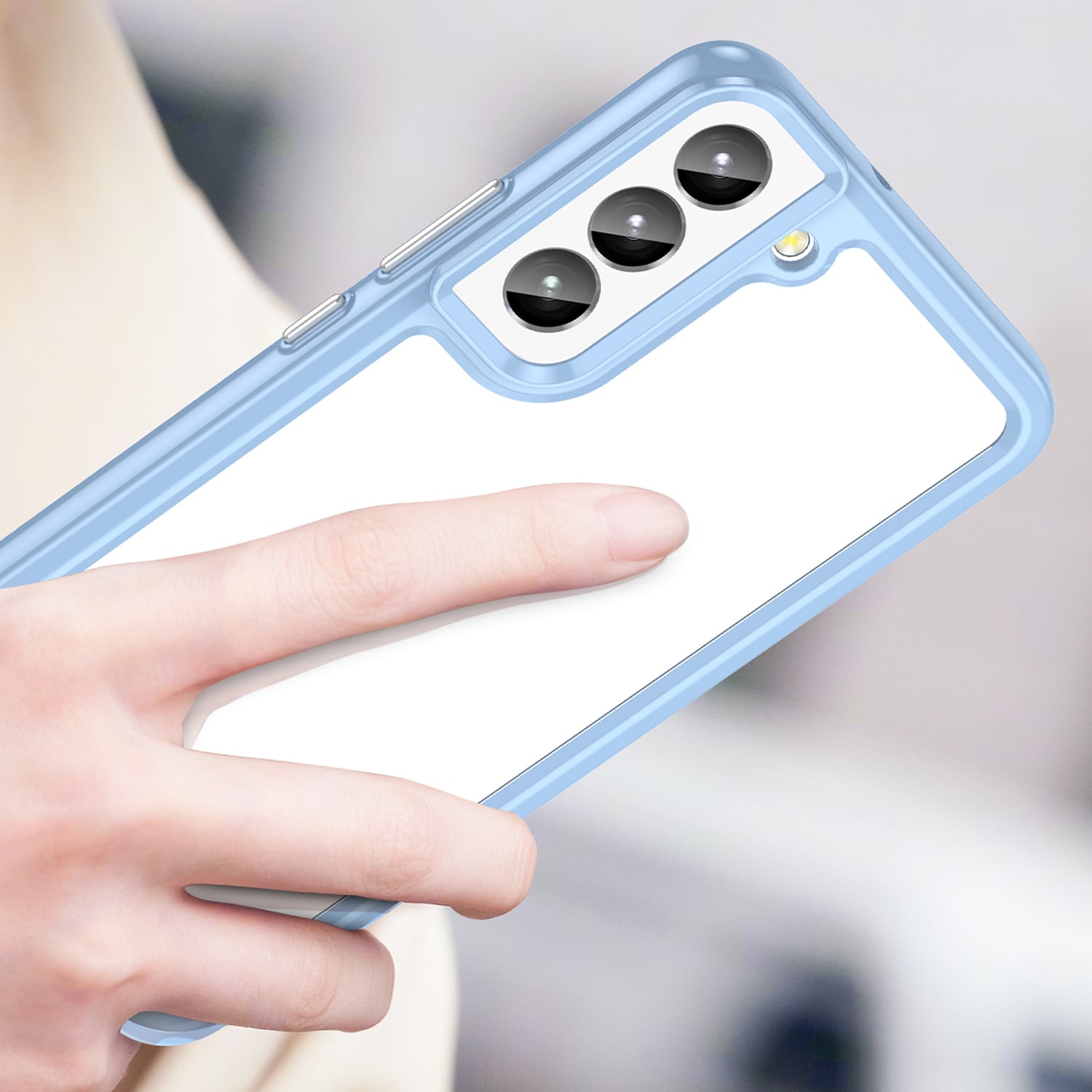 Outer Space Case til Samsung Galaxy S23+ cover med en fleksibel ramme blå