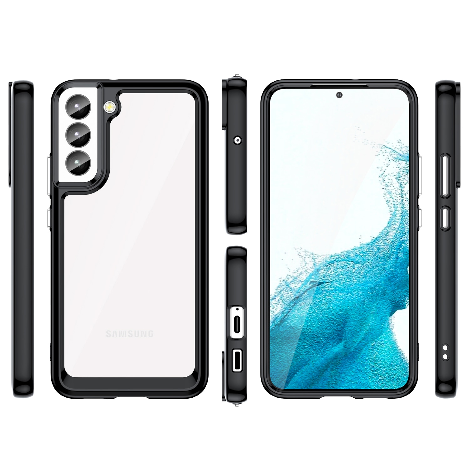 Outer Space Case til Samsung Galaxy S23+ cover med en fleksibel ramme sort