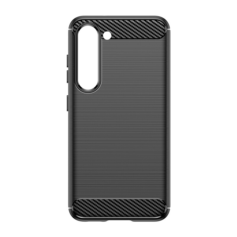 Carbon Case etui til Samsung Galaxy S23+ fleksibelt silikone carbon cover sort