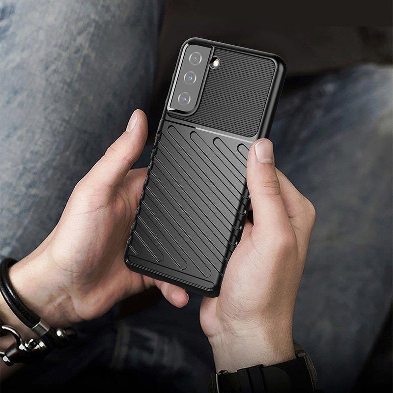 Thunder Case-etui til Samsung Galaxy S23+ silikonepanseretui sort