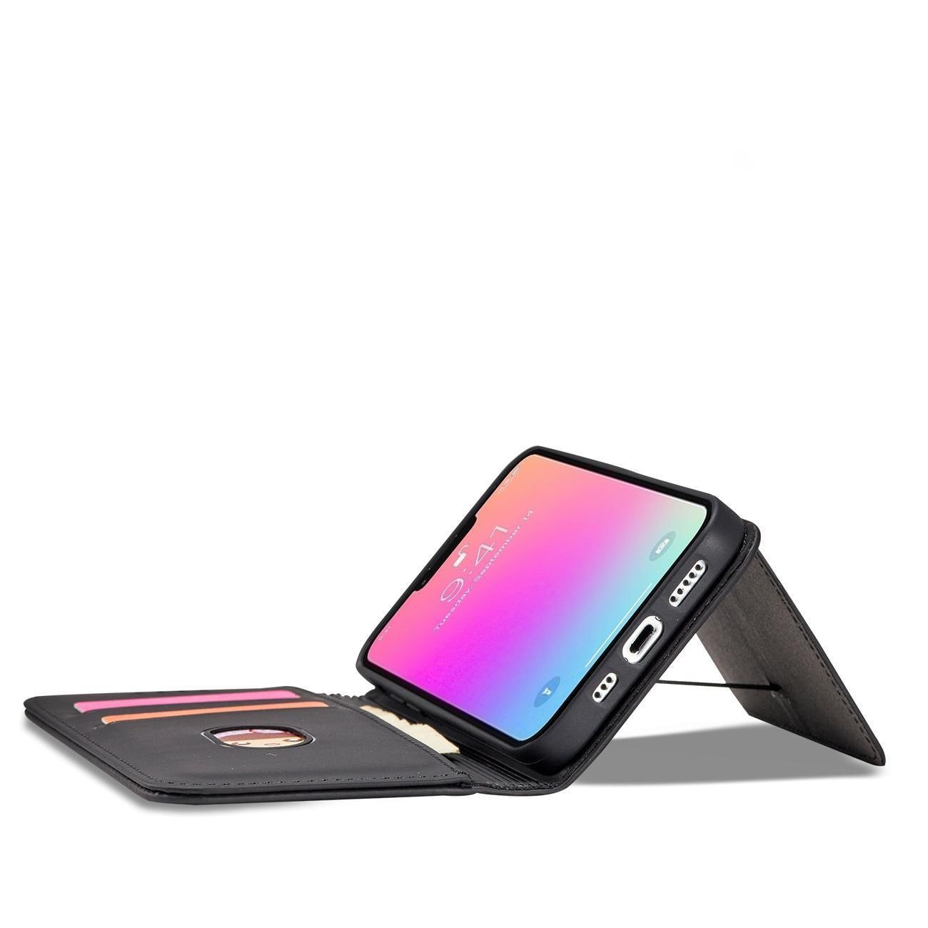 Magnet Kortetui til Samsung Galaxy S23+ flip cover wallet stander sort