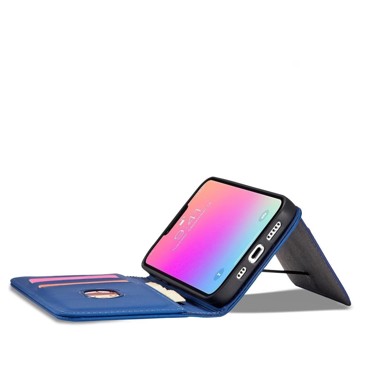 Magnet Kortetui til Samsung Galaxy S23 Ultra flip cover wallet stand blå