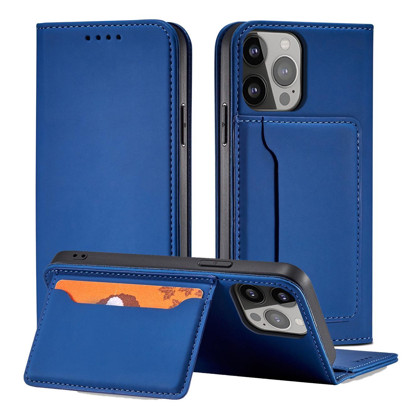 Magnet Kortetui til Samsung Galaxy S23 Ultra flip cover wallet stand blå