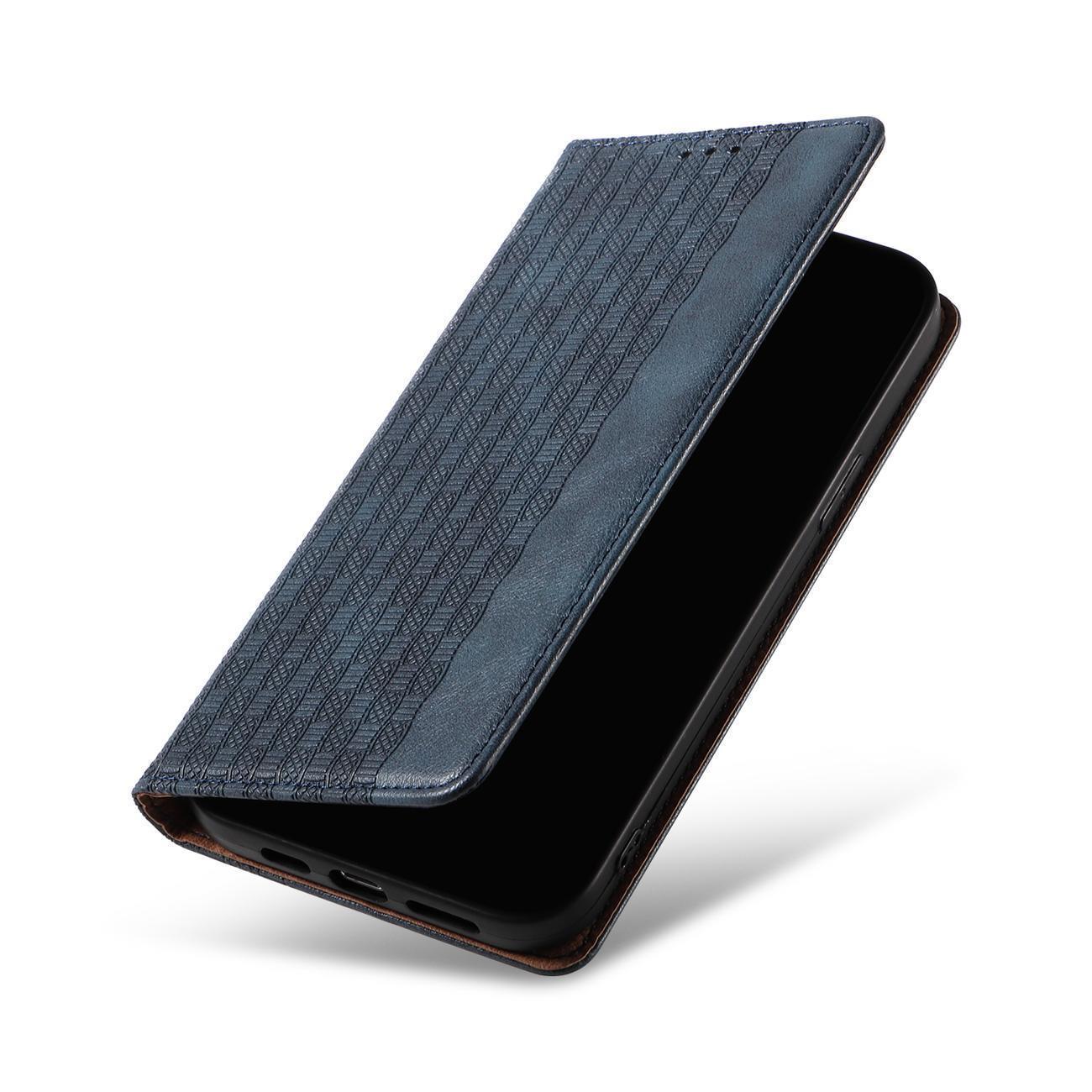 Magnet Strap Case for Samsung Galaxy S23+ Flip Wallet Mini Lanyard Stand Blue