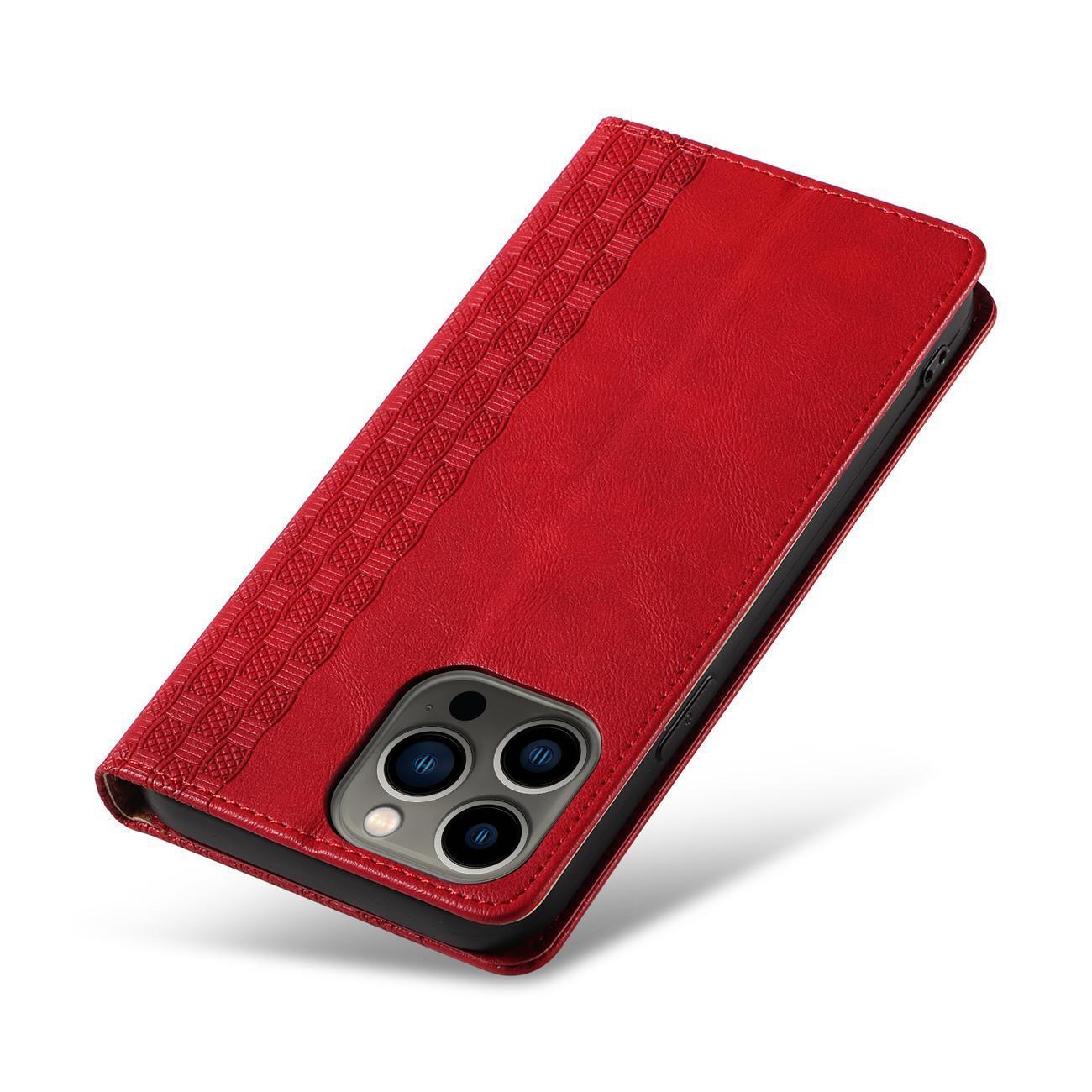 Magnet Rem-etui til Samsung Galaxy S23+ Flip Wallet Mini Lanyard Stand rød