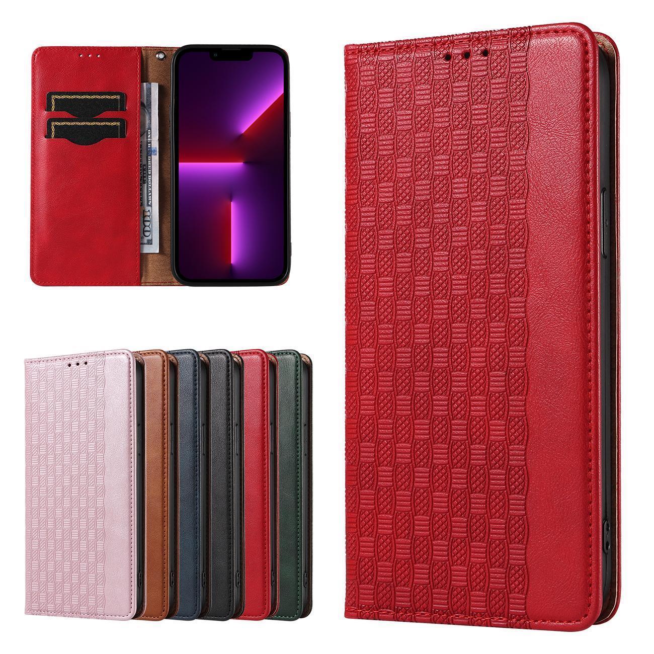 Magnet Rem-etui til Samsung Galaxy S23+ Flip Wallet Mini Lanyard Stand rød