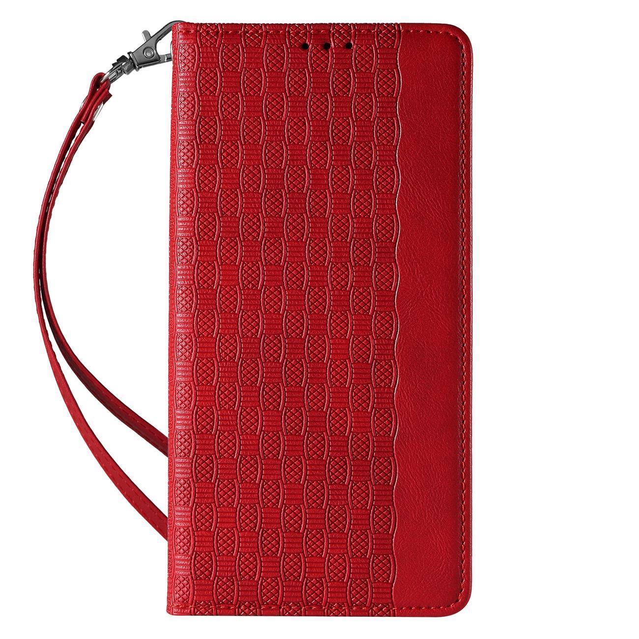 Magnet Rem-etui til Samsung Galaxy S23+ Flip Wallet Mini Lanyard Stand rød