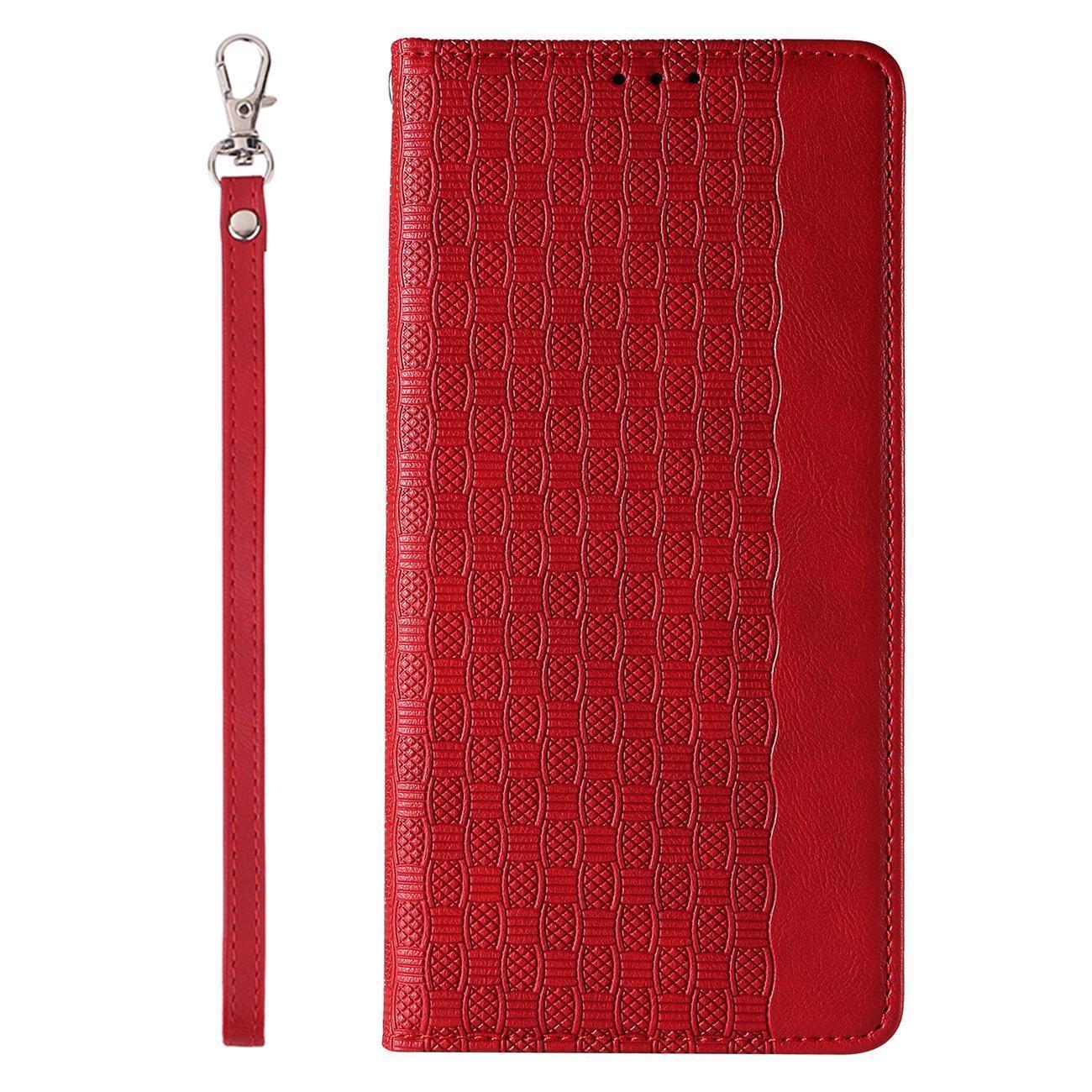 Magnet Rem-etui til Samsung Galaxy S23+ Flip Wallet Mini Lanyard Stand rød