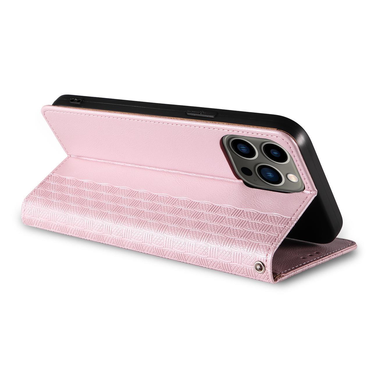 Magnet Strap Case for Samsung Galaxy S23+ Flip Wallet Mini Lanyard Stand Pink