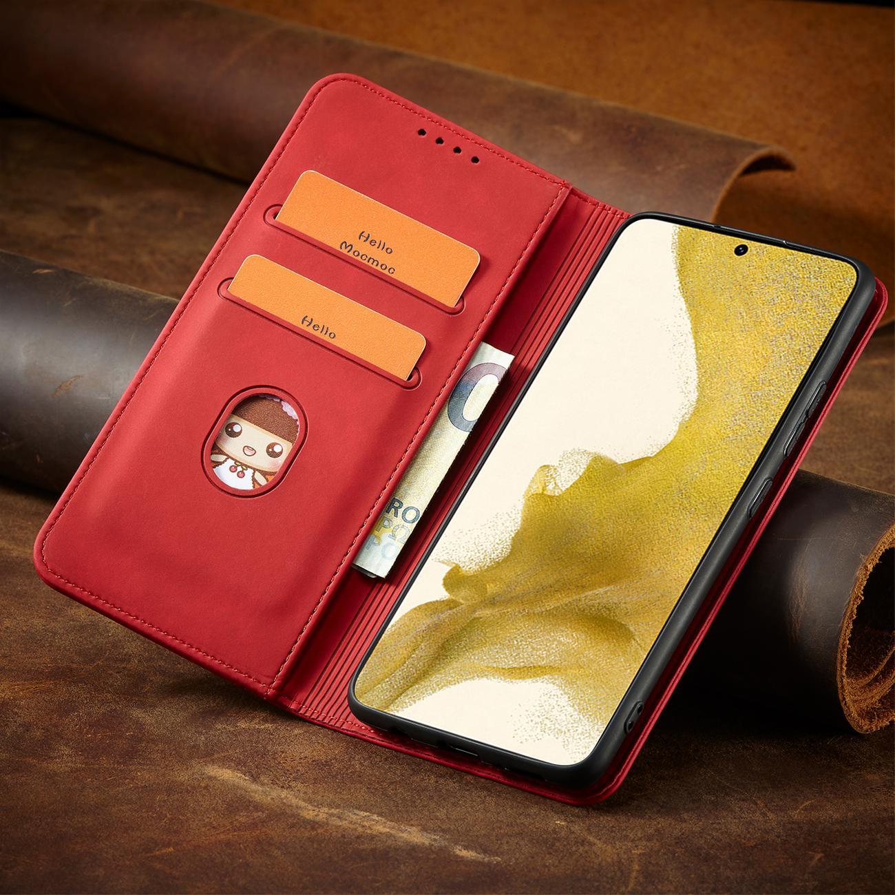 Magnet Fancy etui til Samsung Galaxy S23+ flip cover wallet stand rød