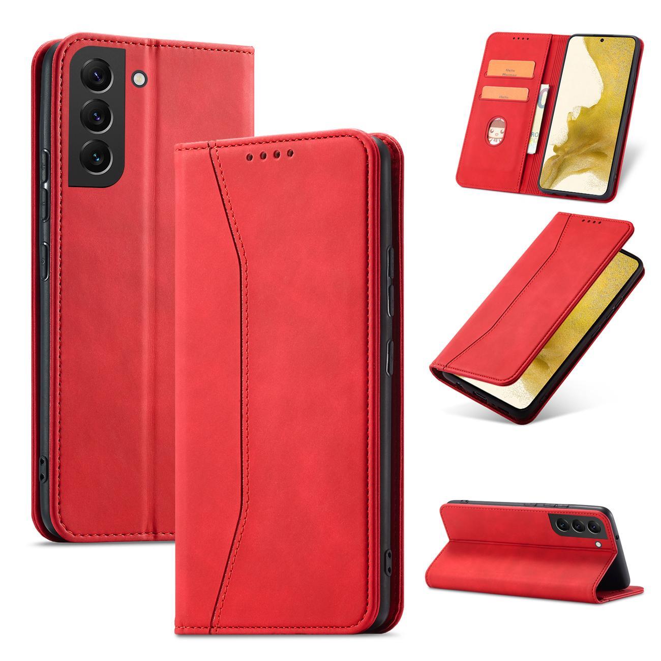 Magnet Fancy etui til Samsung Galaxy S23+ flip cover wallet stand rød