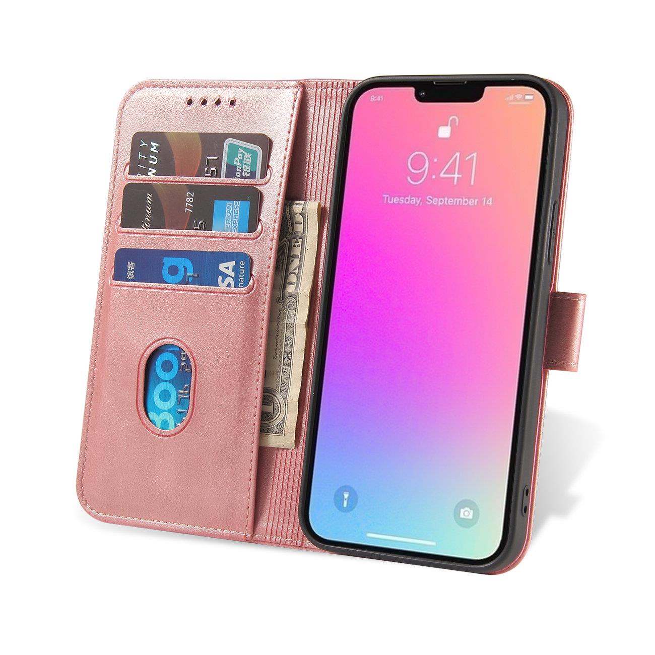 Magnet Etui til Samsung Galaxy S23 Ultra Cover med Flip Wallet Stand Pink