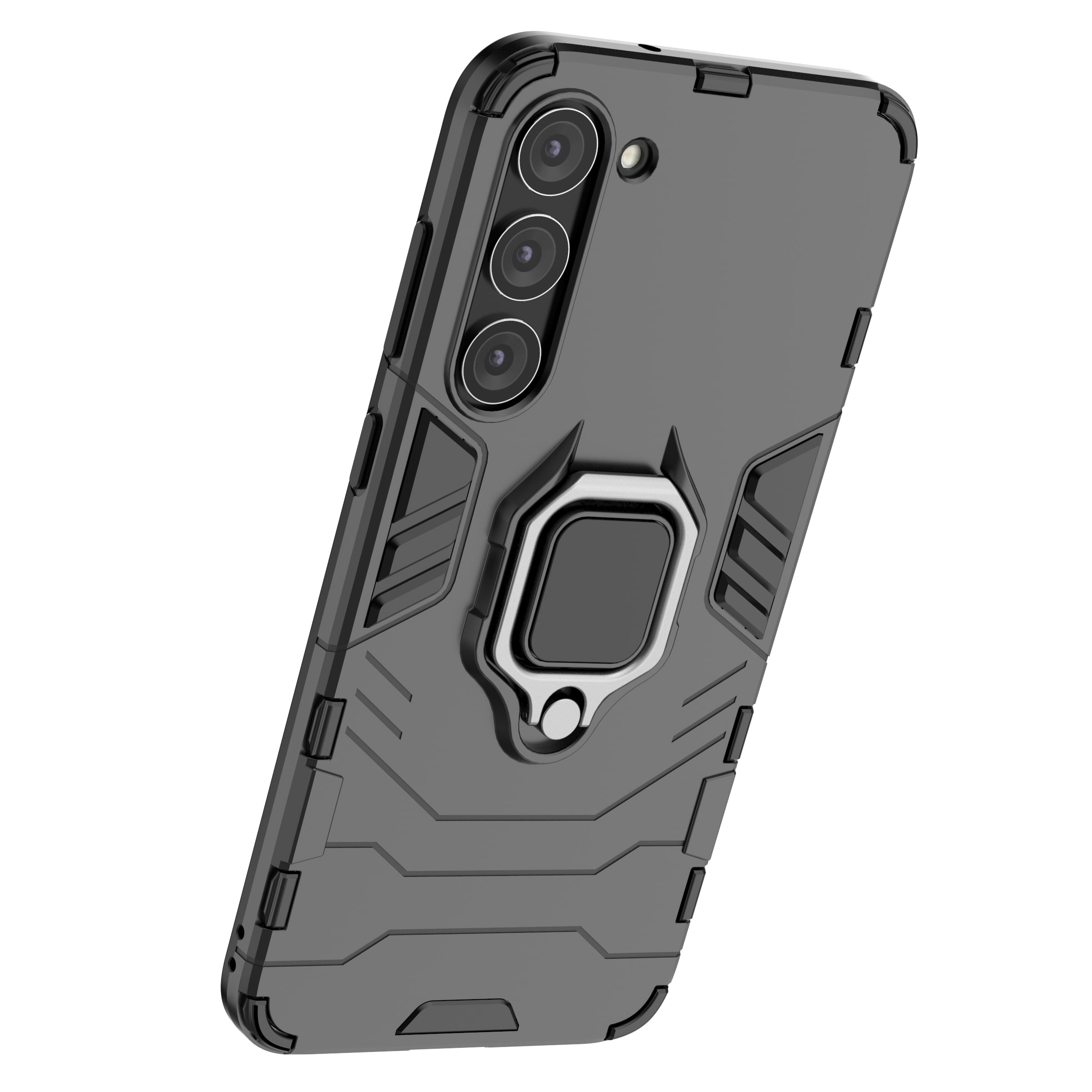 Ring Armor etui til Samsung Galaxy S23+ pansret cover magnetisk holder ring sort