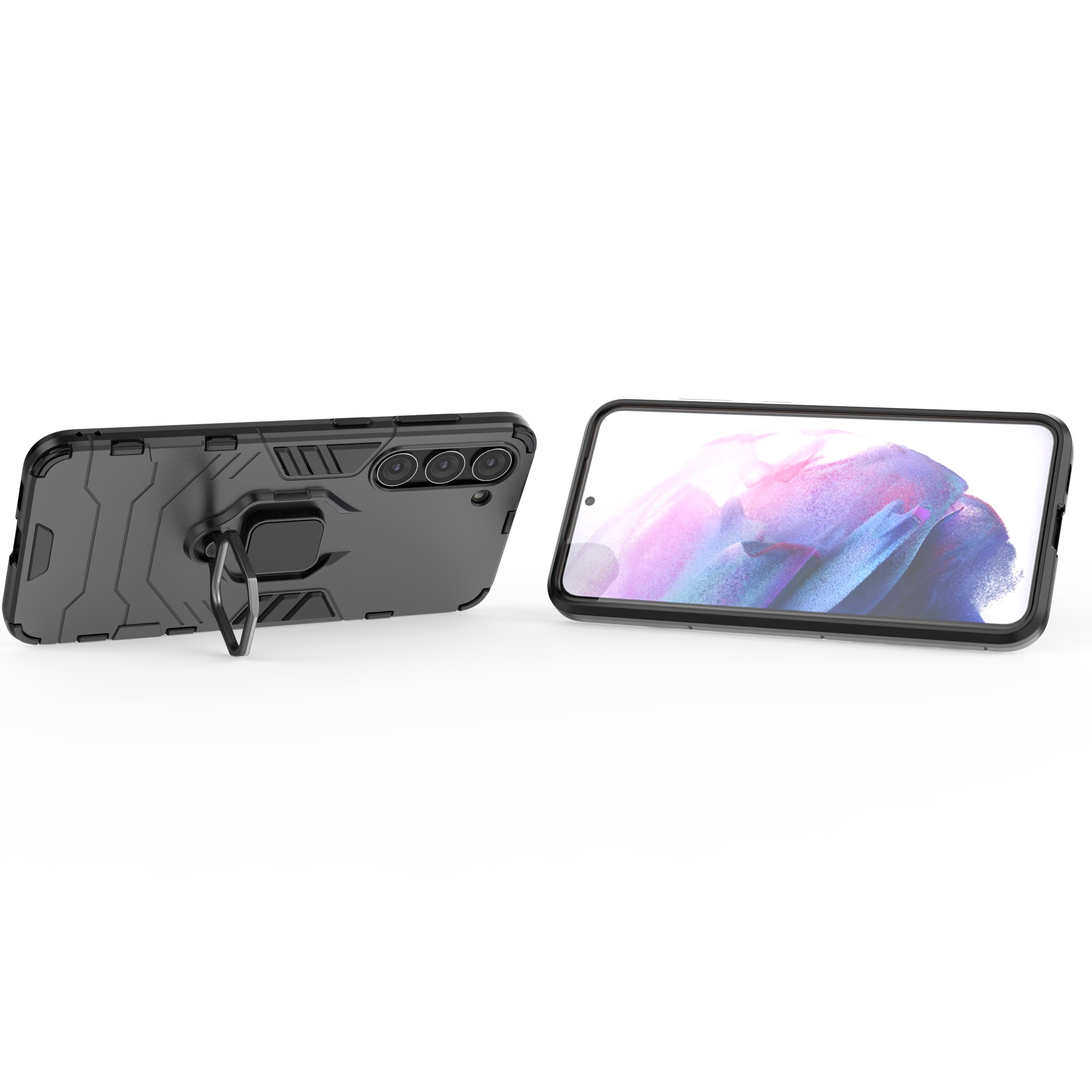 Ring Armor etui til Samsung Galaxy S23+ pansret cover magnetisk holder ring sort