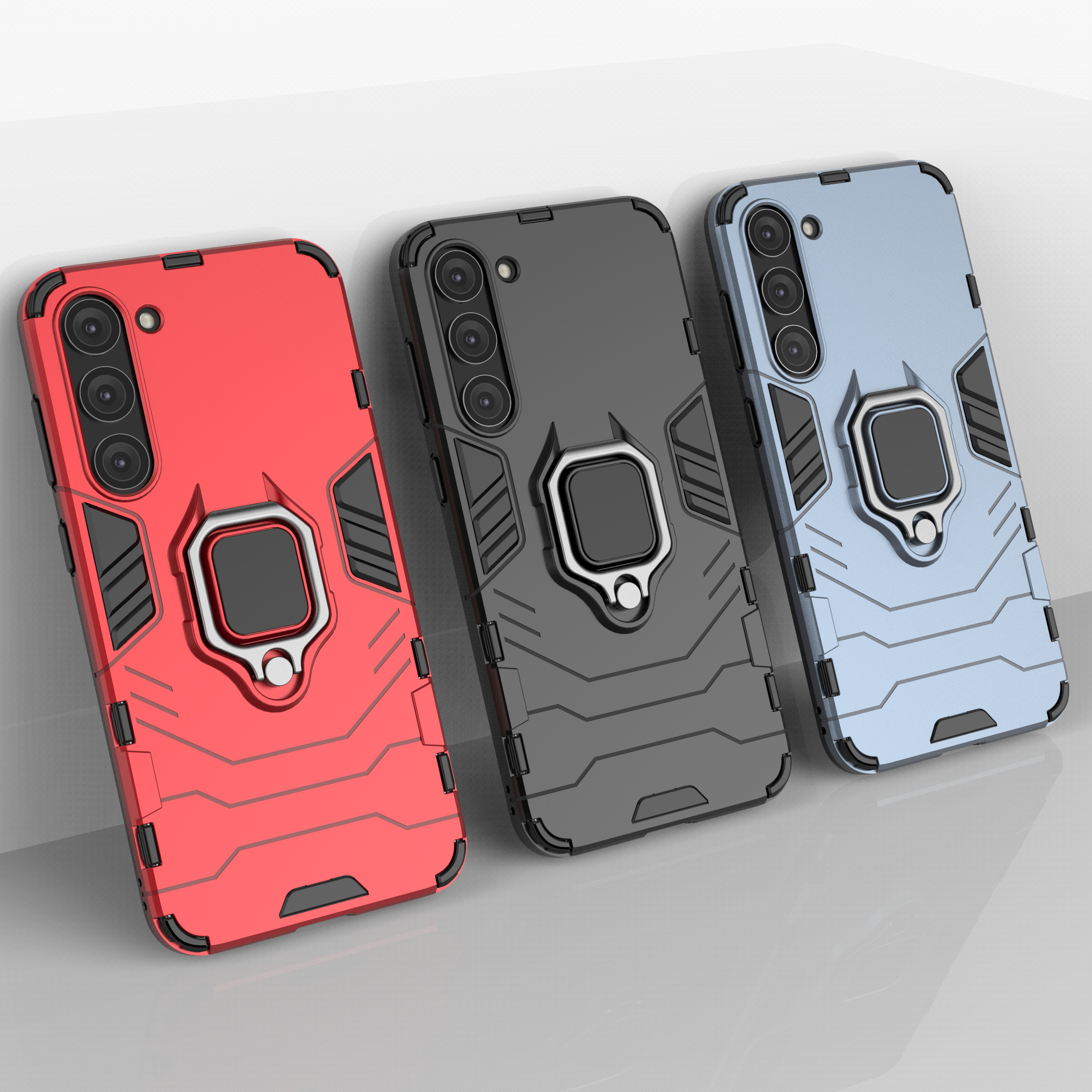 Ring Armor etui til Samsung Galaxy S23+ pansret cover magnetisk holder ring sort
