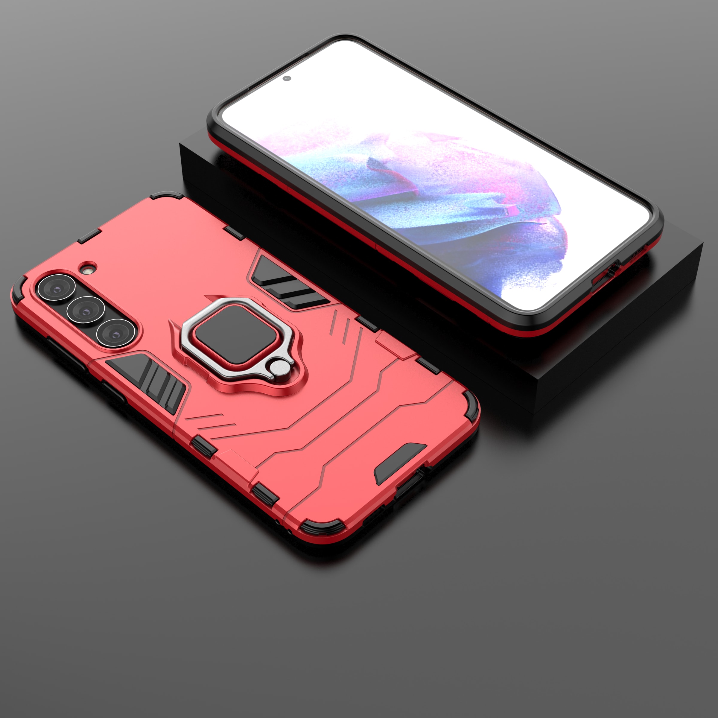 Ring Armor etui til Samsung Galaxy S23+ pansret cover magnetisk holder ring sort