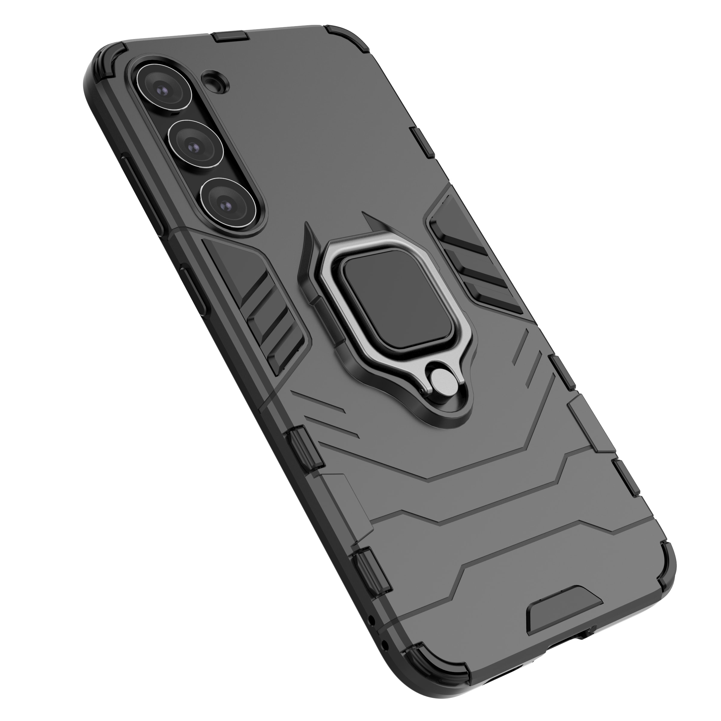 Ring Armor etui til Samsung Galaxy S23+ pansret cover magnetisk holder ring sort