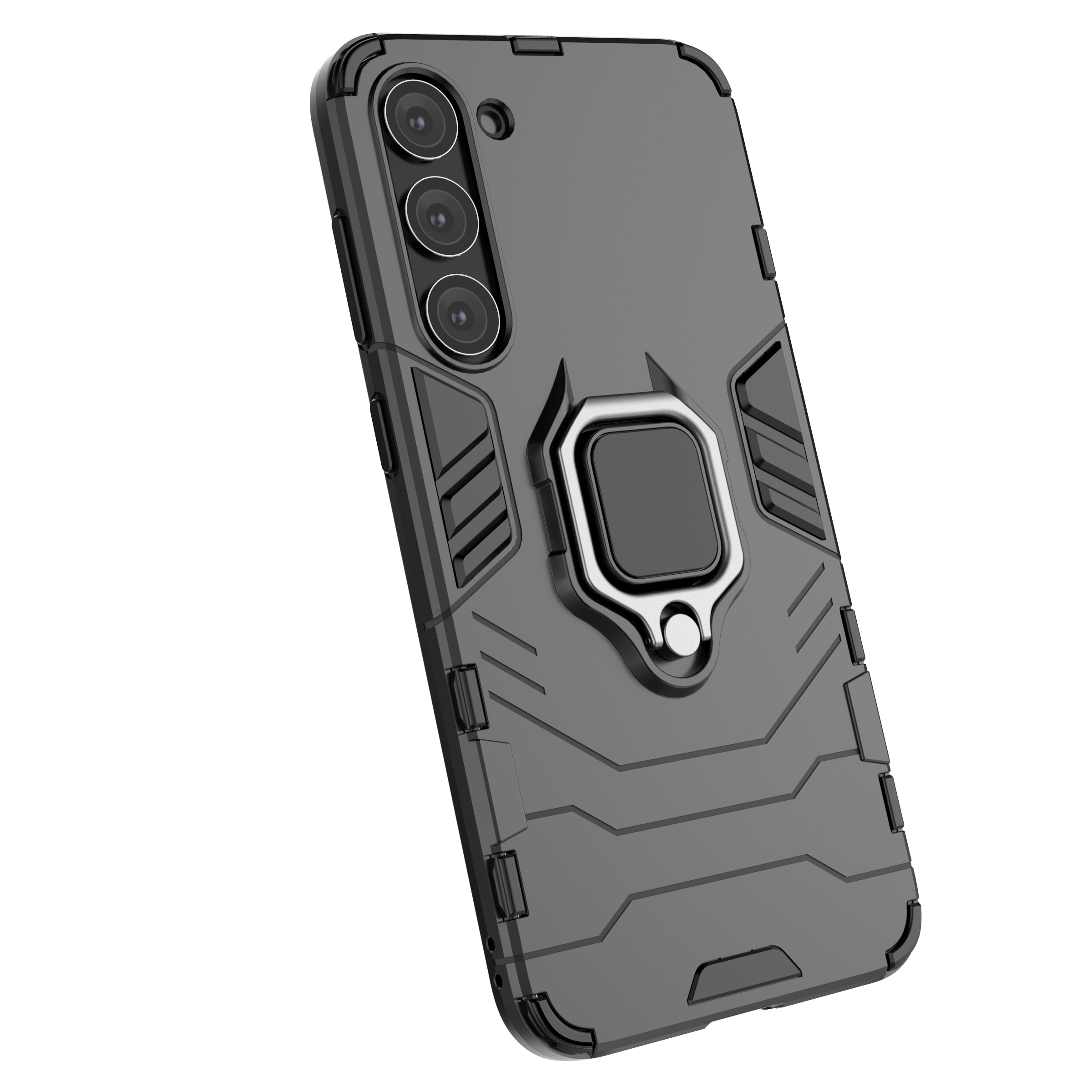 Ring Armor etui til Samsung Galaxy S23+ pansret cover magnetisk holder ring sort