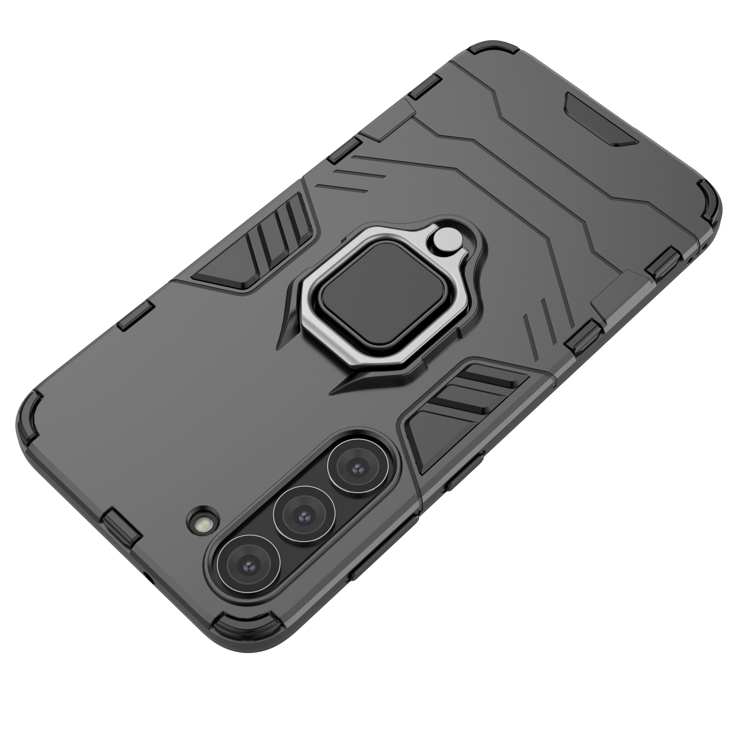 Ring Armor etui til Samsung Galaxy S23+ pansret cover magnetisk holder ring sort