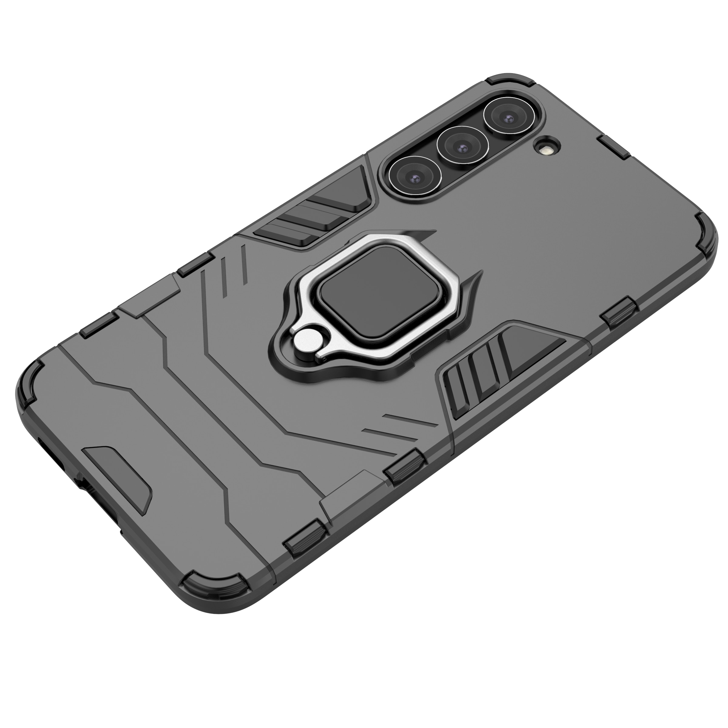 Ring Armor etui til Samsung Galaxy S23+ pansret cover magnetisk holder ring sort