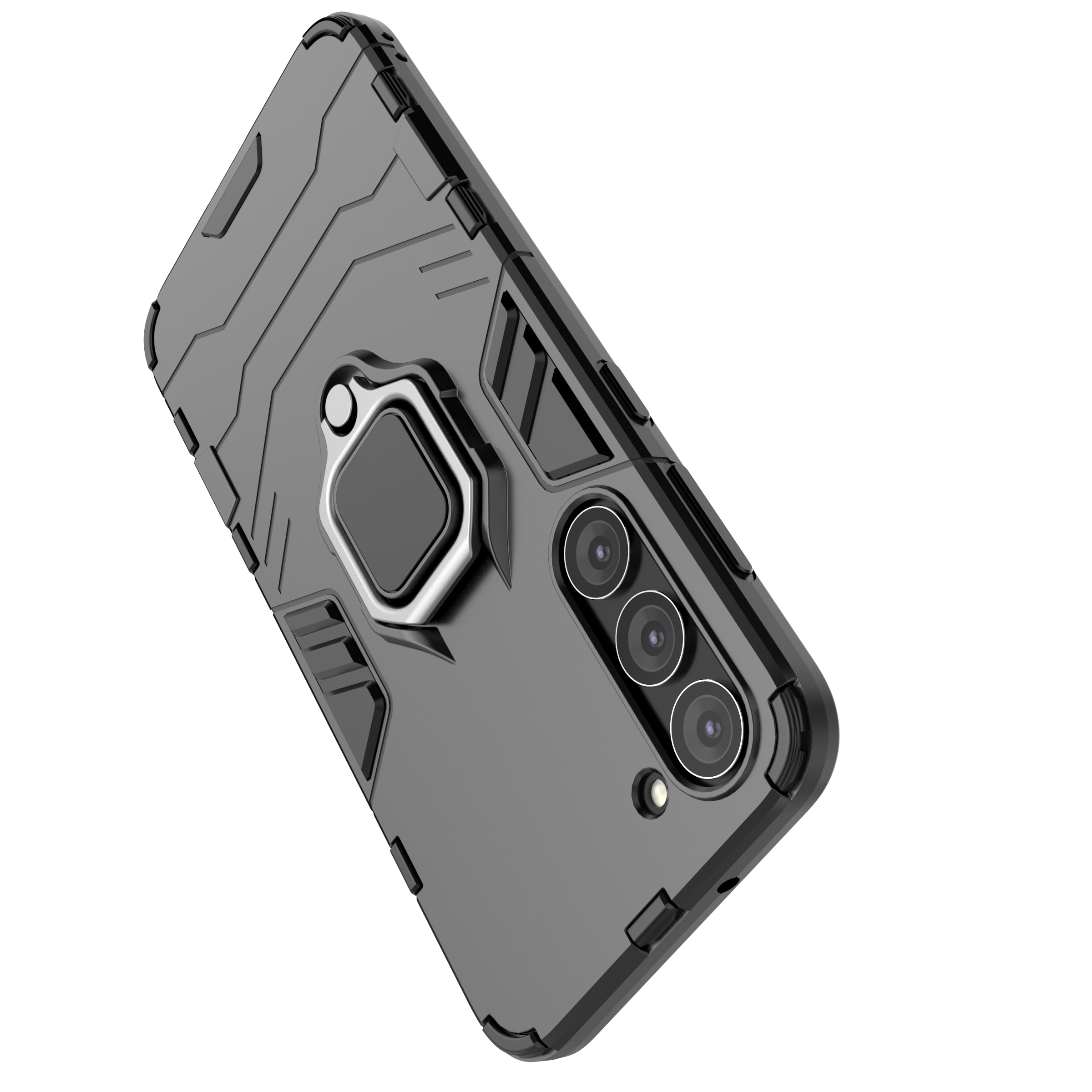 Ring Armor etui til Samsung Galaxy S23+ pansret cover magnetisk holder ring sort