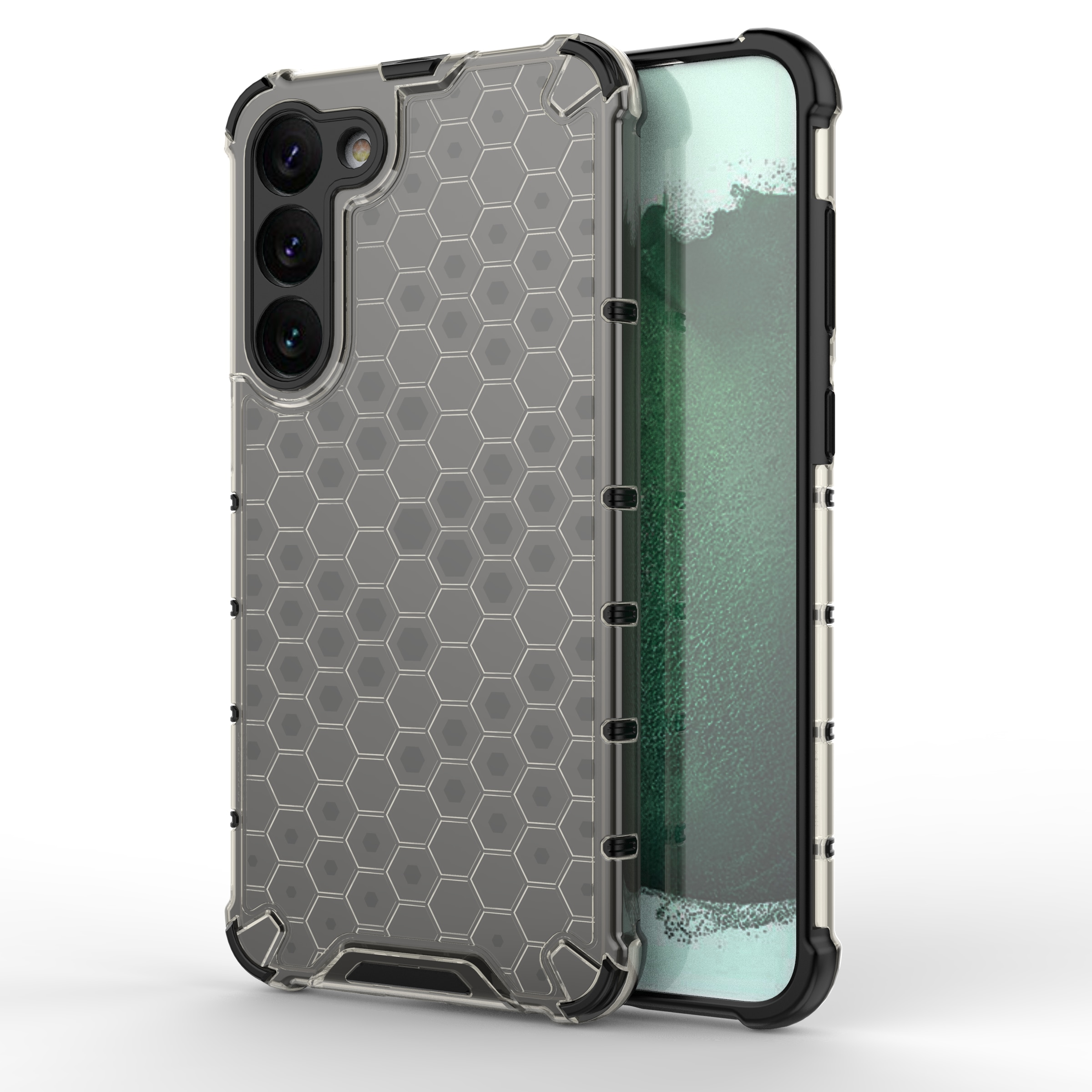 Honeycomb-etui til Samsung Galaxy S23+ pansret hybridcover sort