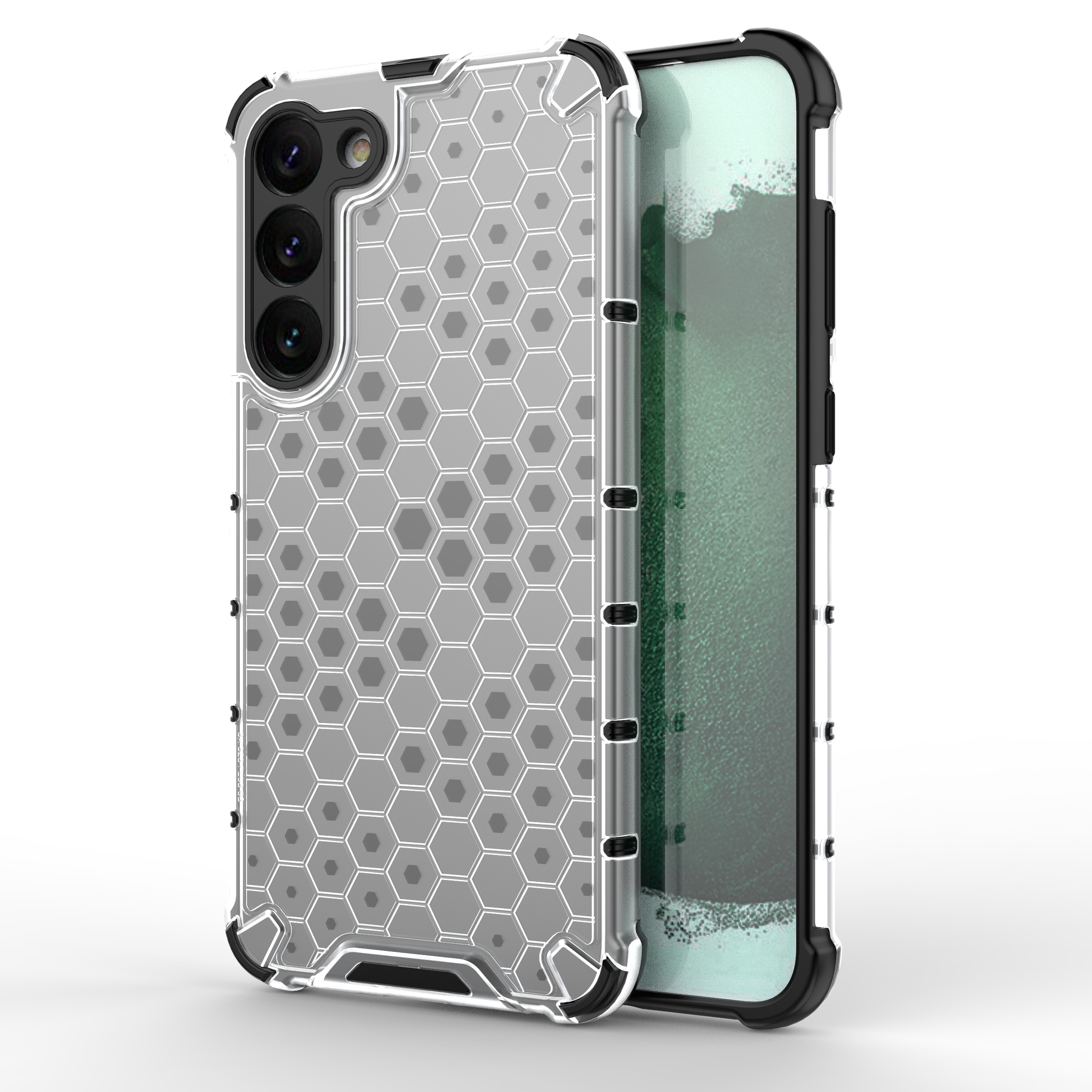 Honeycomb-etui til Samsung Galaxy S23+ pansret hybridcover gennemsigtigt