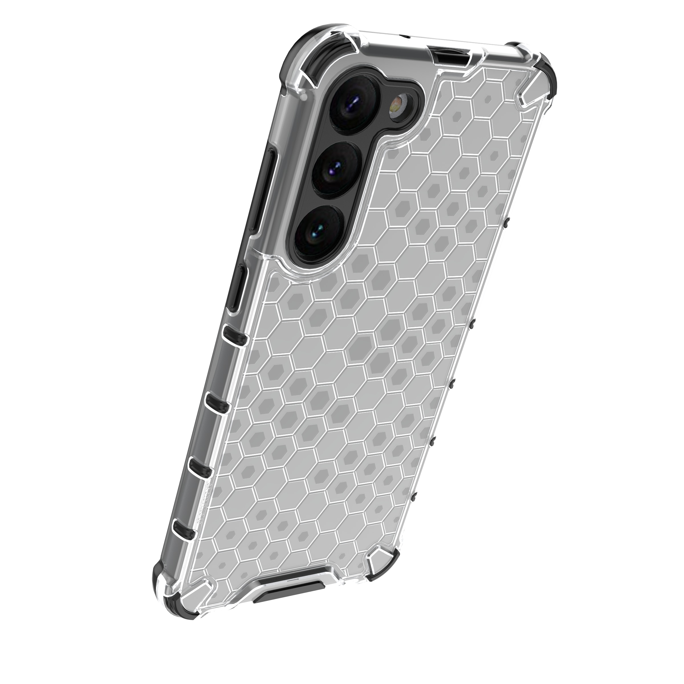 Honeycomb-etui til Samsung Galaxy S23+ pansret hybridcover gennemsigtigt