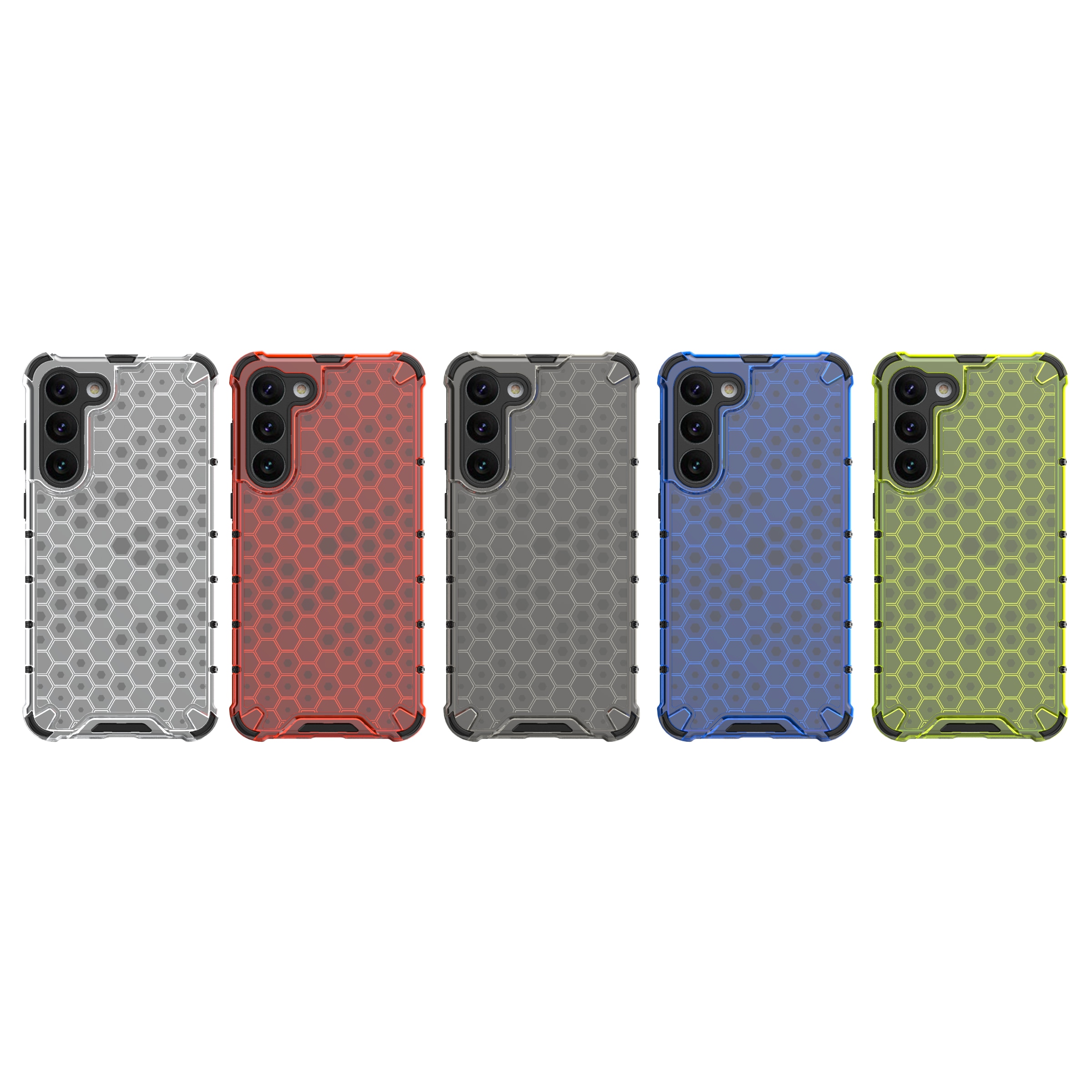 Honeycomb-etui til Samsung Galaxy S23+ pansret hybridcover gennemsigtigt