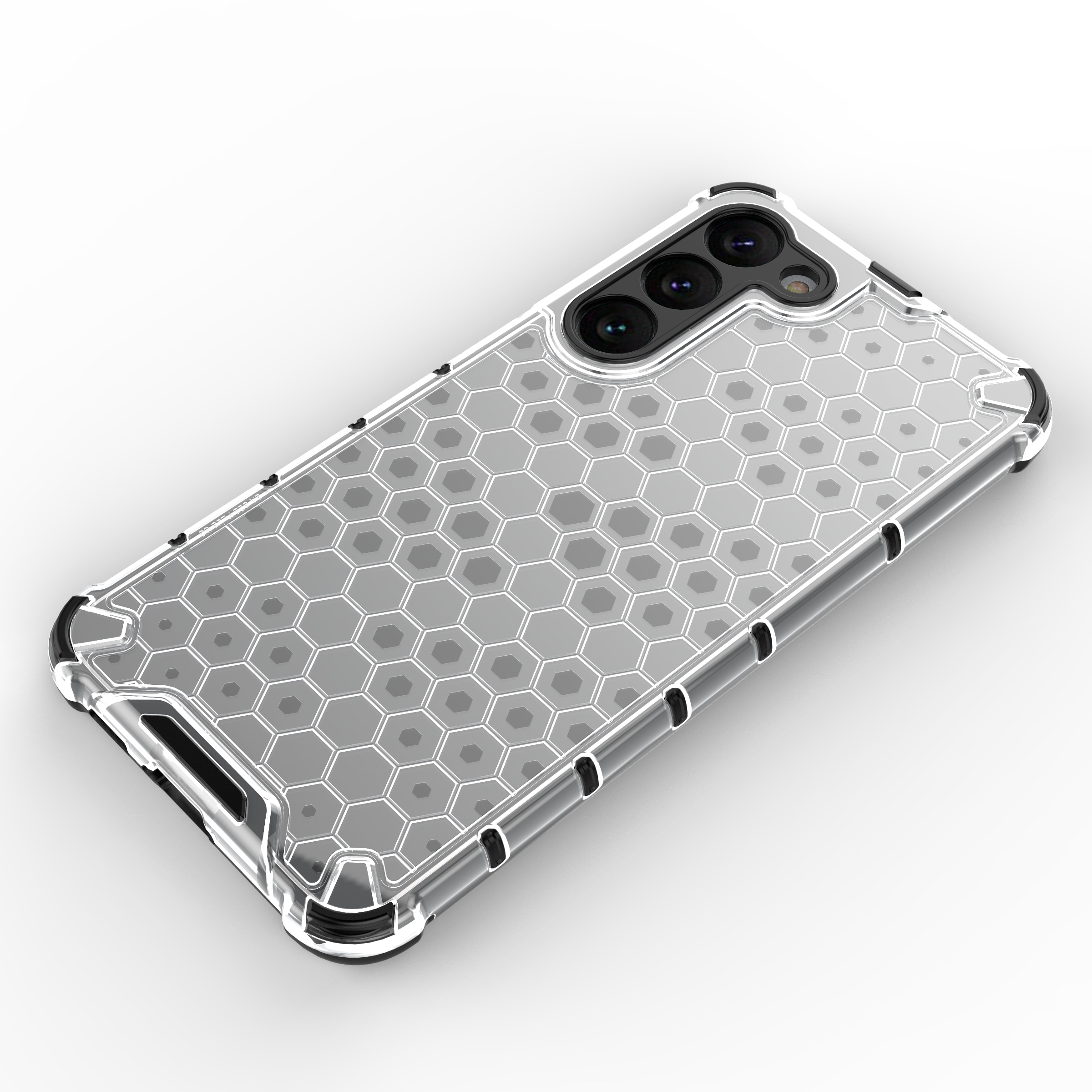 Honeycomb-etui til Samsung Galaxy S23+ pansret hybridcover gennemsigtigt