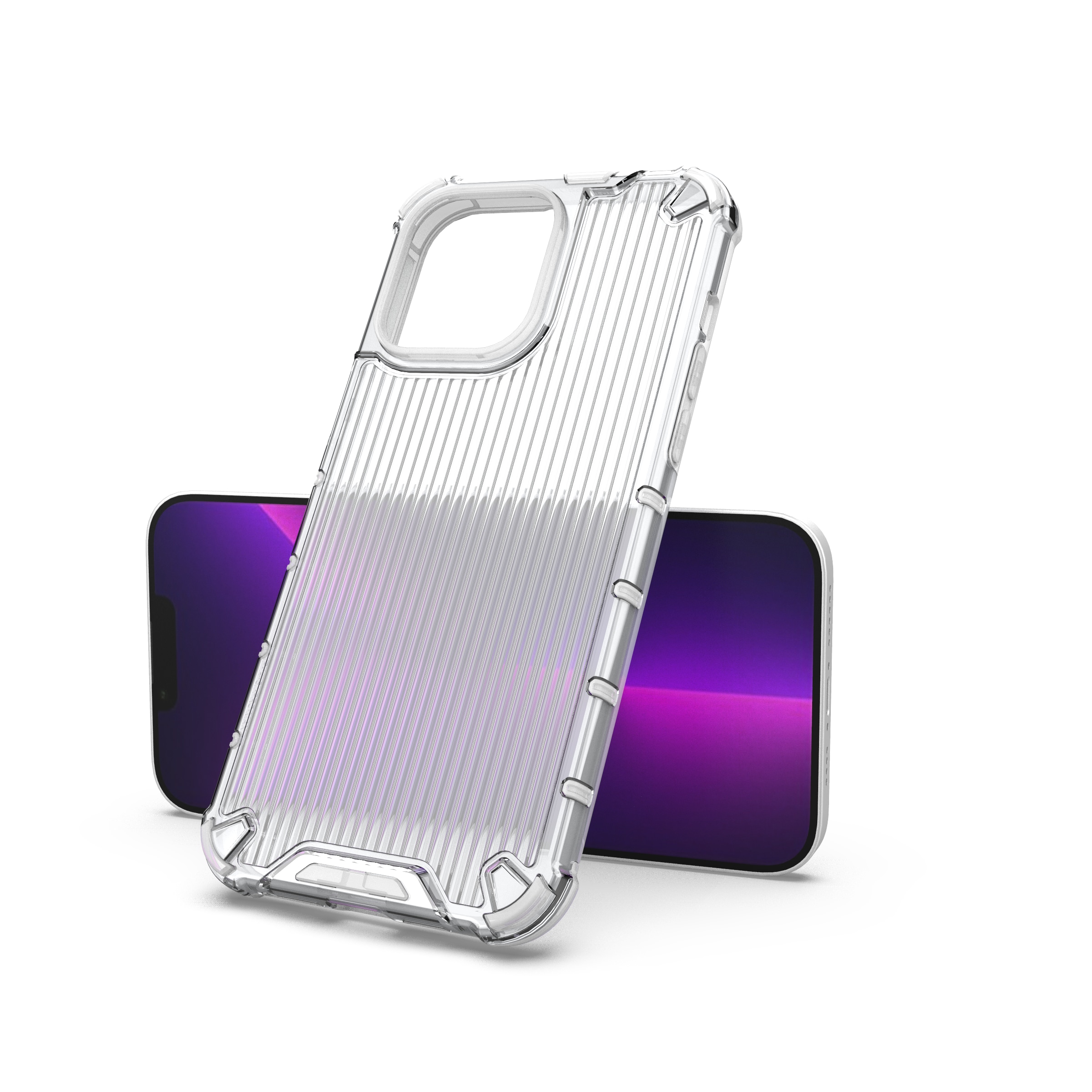 Ombre Protect Case til iPhone 13 Pro Max lyserødt og blåt panseret etui