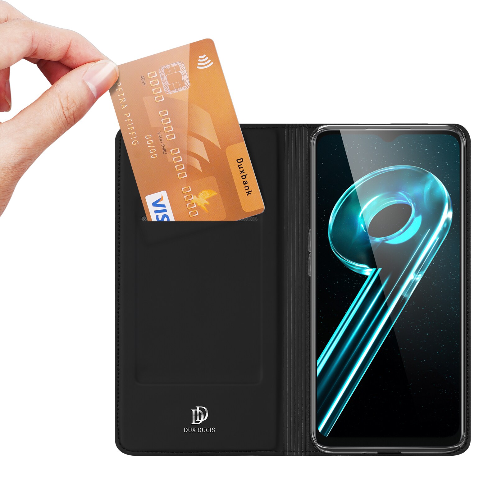 Dux Ducis Skin Pro-etui til Realme 10 5G / Realme 9i 5G Cover Flip Card Wallet Stand Sort