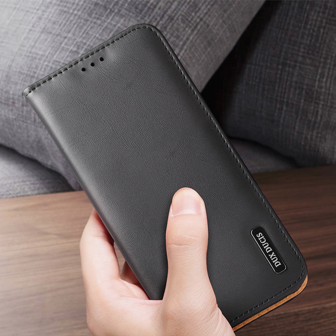 Dux Ducis Hivo etui Samsung Galaxy S23+ flip etui pung stativ RFID-blokering sort