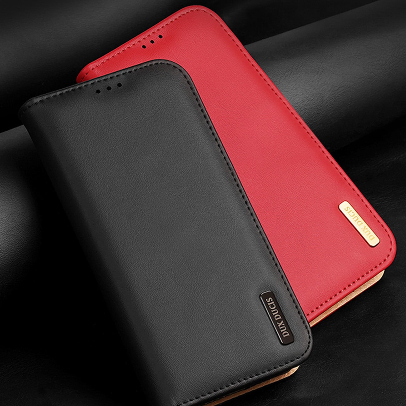 Dux Ducis Hivo etui Samsung Galaxy S23+ flip etui pung stativ RFID-blokering sort